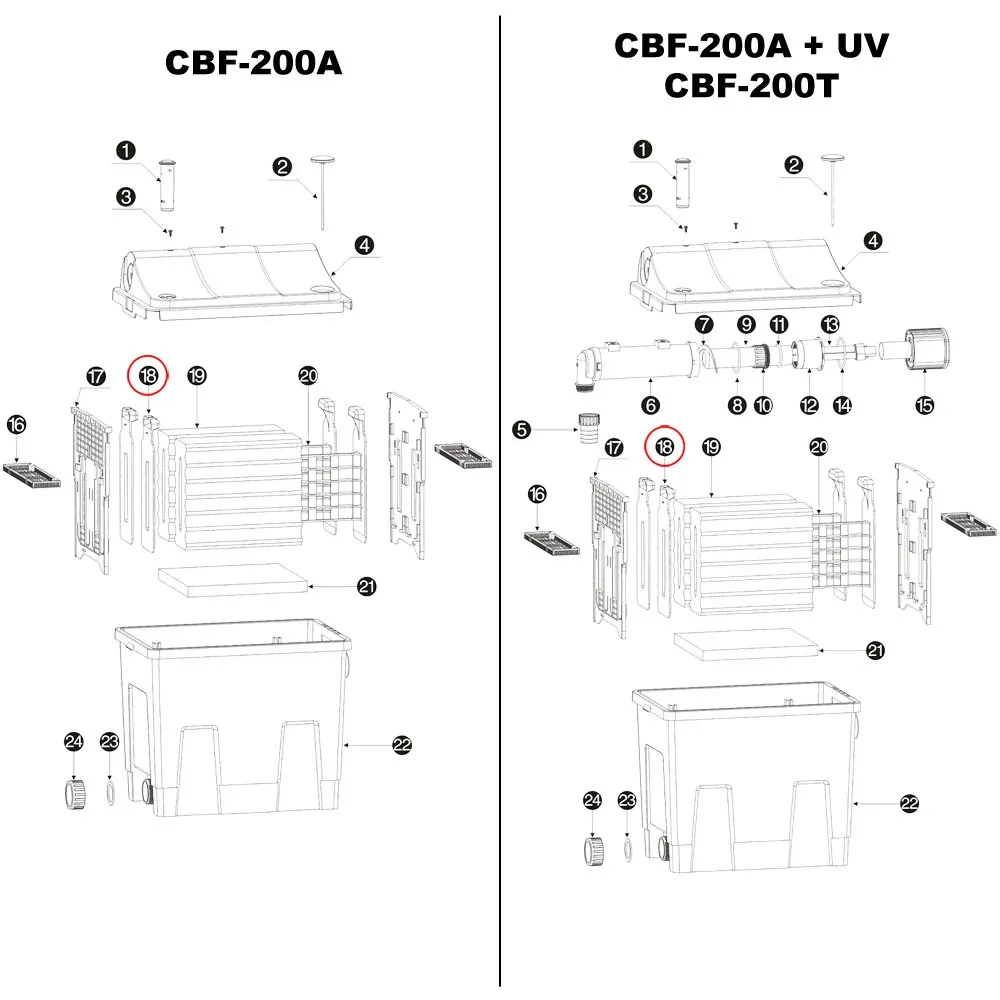 SunSun CBF-200 Placca Pressione Spugna Ricambio Originale