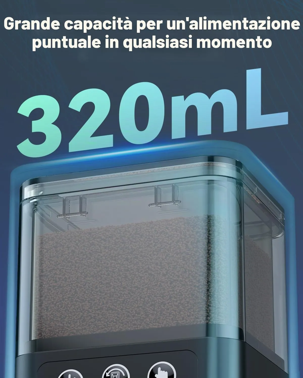 Pawfly mangiatoia automatica pesci ricaricabile 320 ml