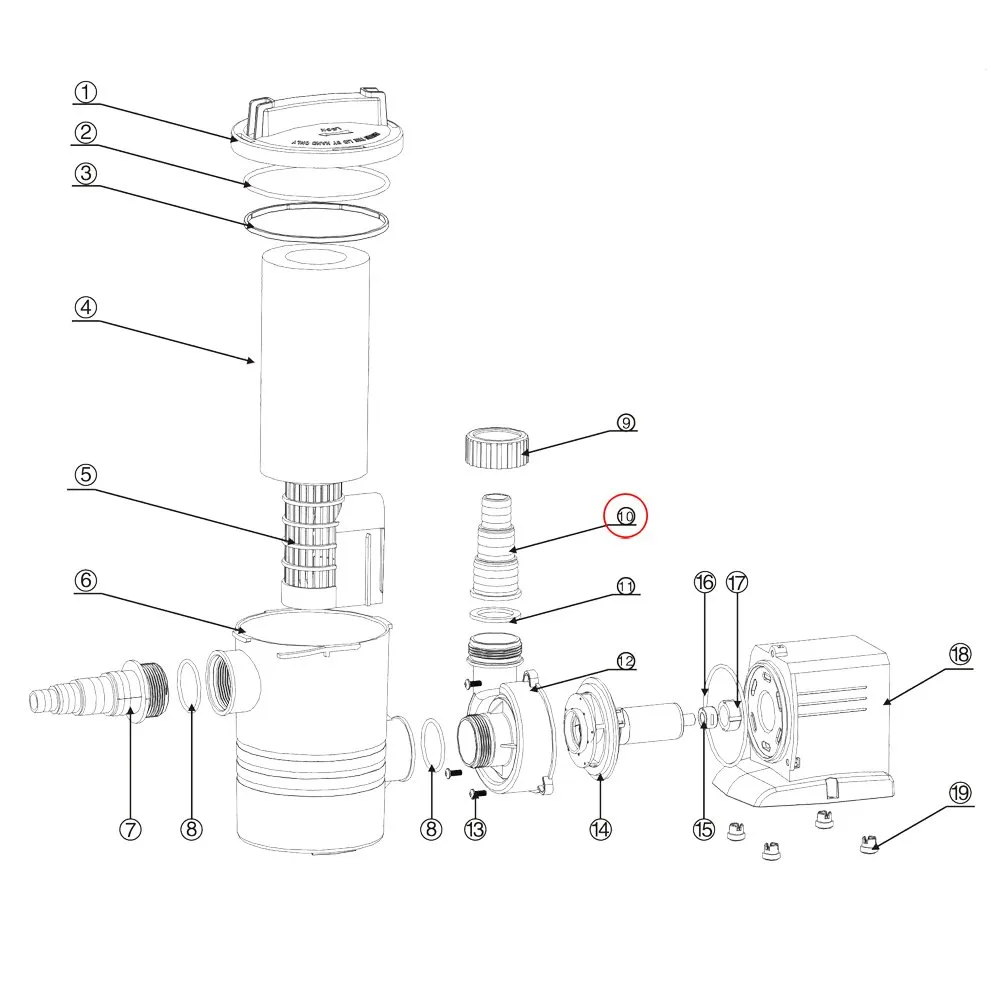 SunSun CPP-10000F ugello scarico ricambio pompa piscina