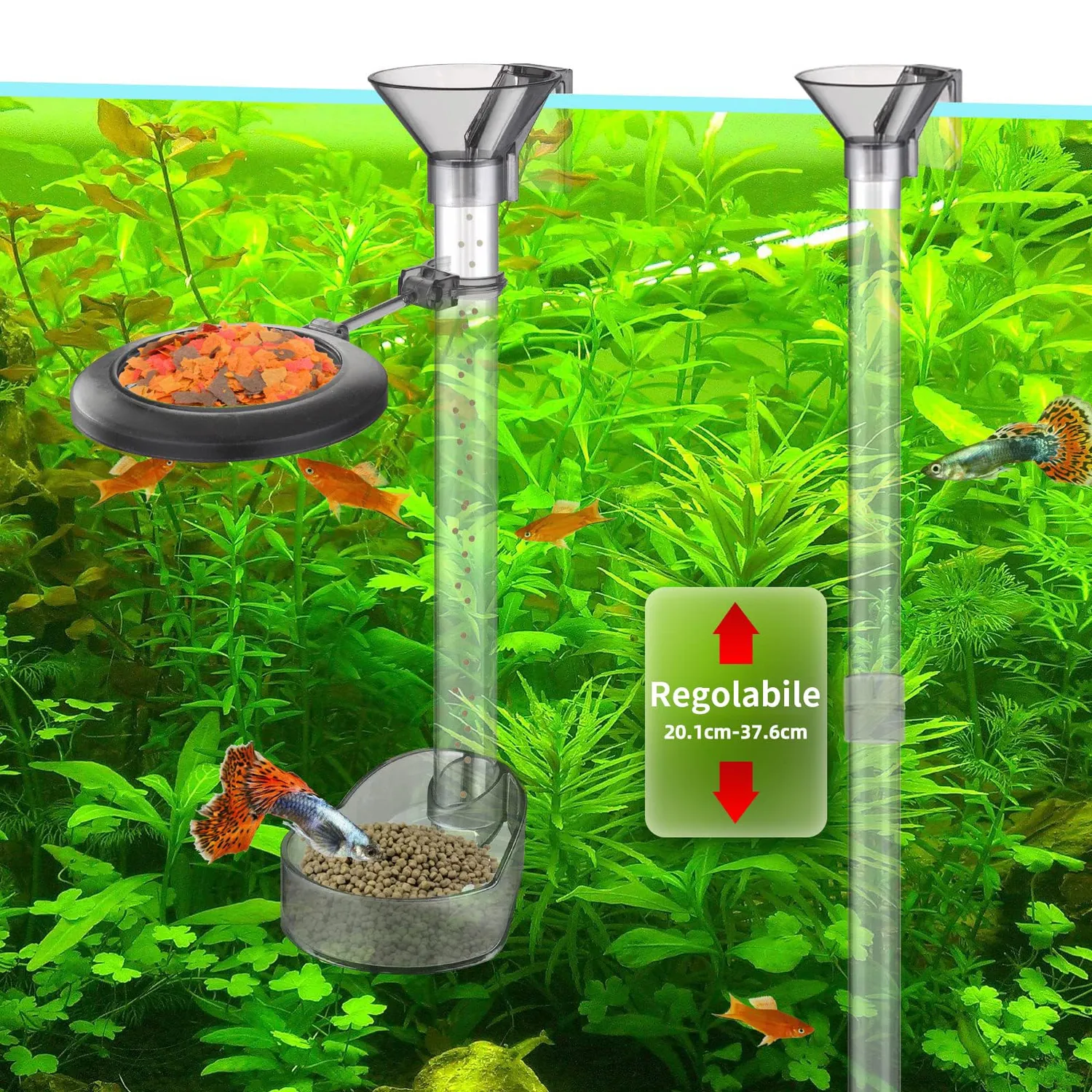boxtech tubo mangiatoia acquario 20-37 cm acrilico