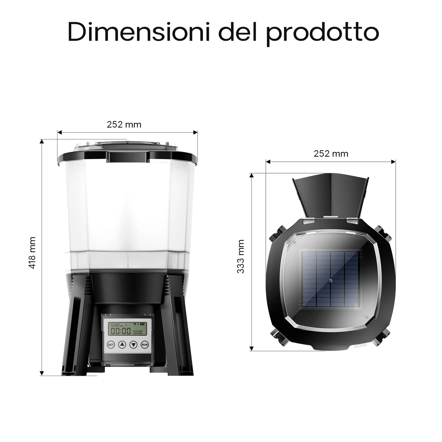 SunSun CFF-206 distributore automatico pesci solare 6 pasti