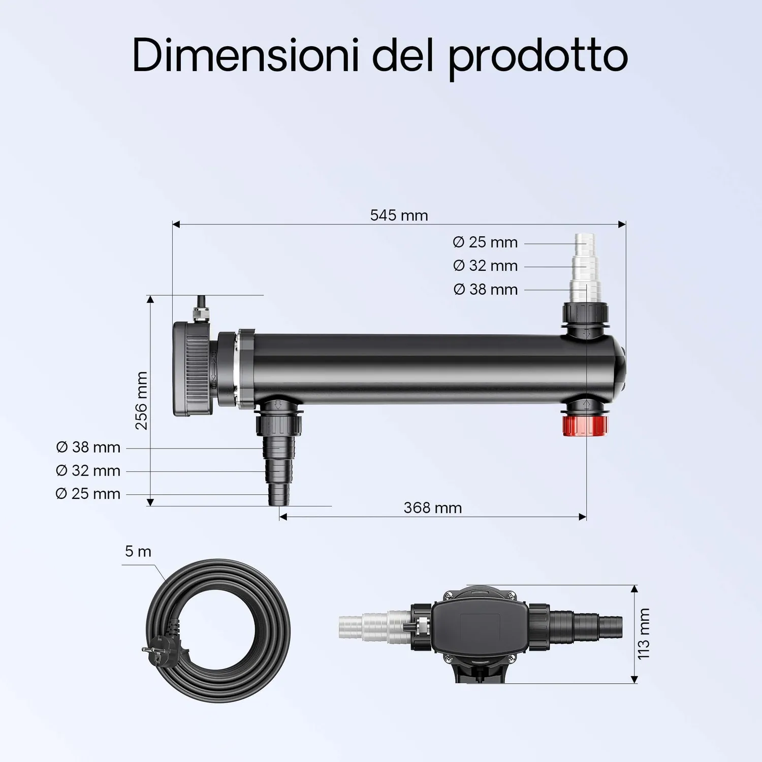SunSun CBF-350B set filtro laghetto pompa 8000 UVC 24W 60000L