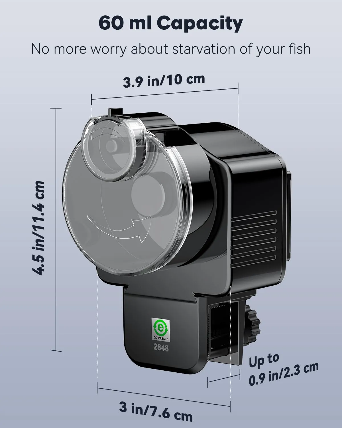 Pawfly distributore automatico pesci 60 ml a batteria