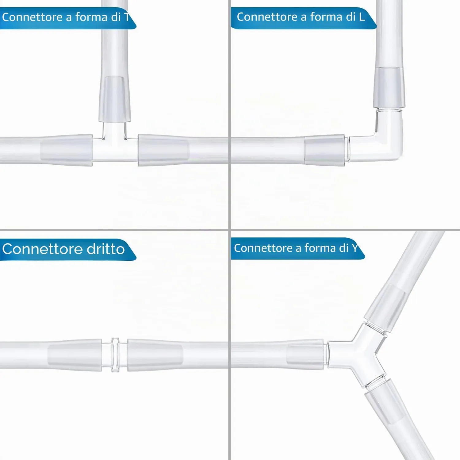 Pawfly Tubo Aria Acquario 7,5 m Kit Bianco Accessori