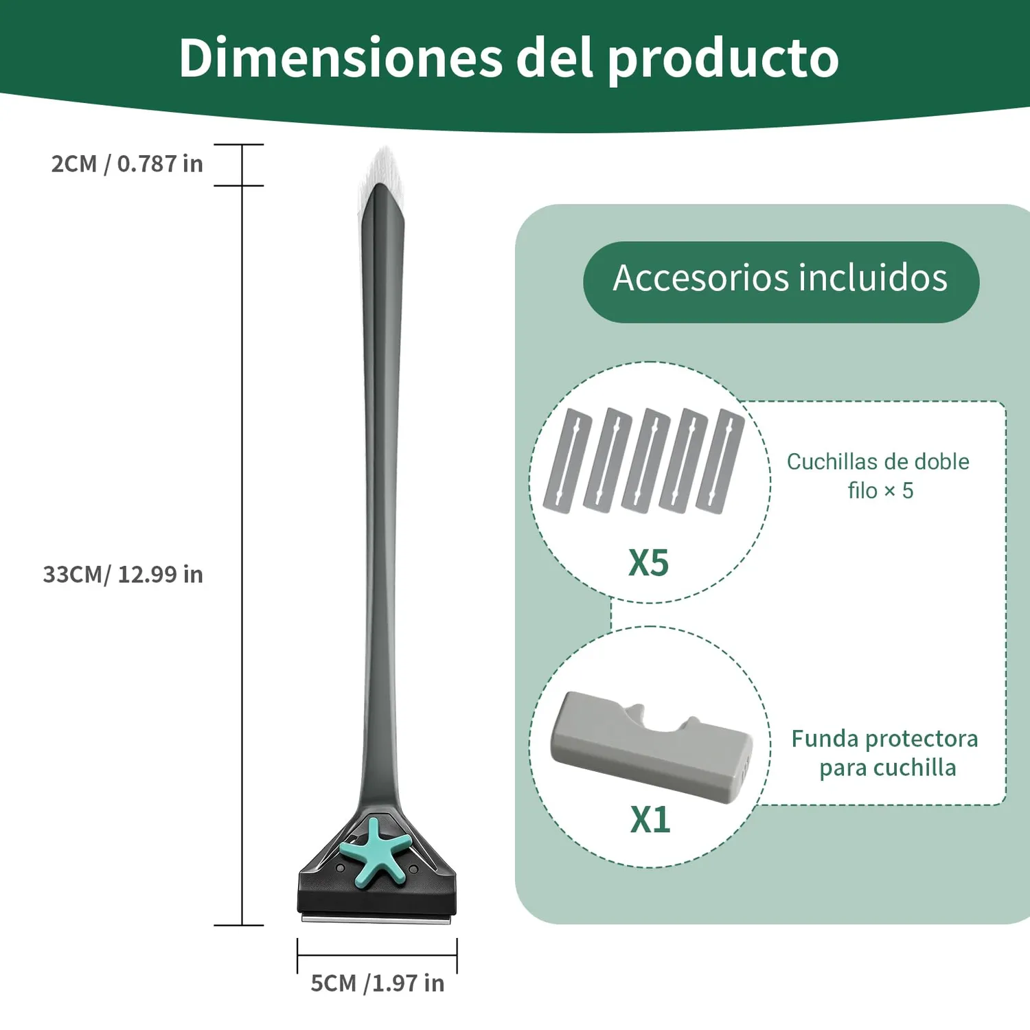boxtech raschiatore alghe vetro 2 in 1 regolabile