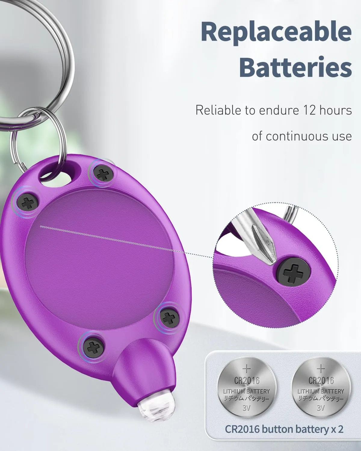 Pawfly torcia LED portachiavi 12 lumen colorata 5 pezzi