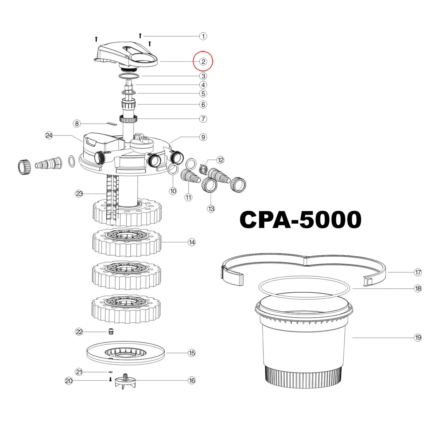 SunSun CPA-5000 Unità UVC ricambio filtro pressione originale