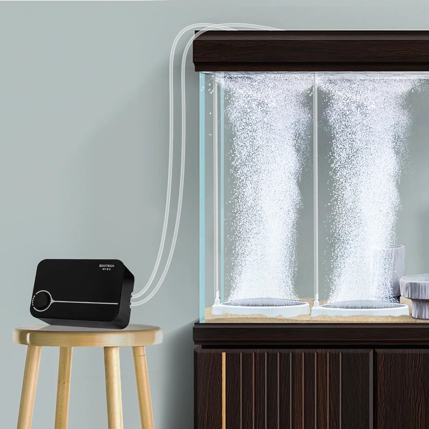 boxtech pompa aria acquario 5W doppia uscita 550L