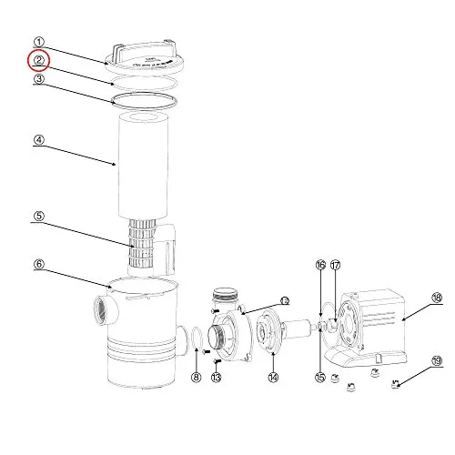 SunSun CPP-10000F O-Ring 1 ricambio pompa bianco