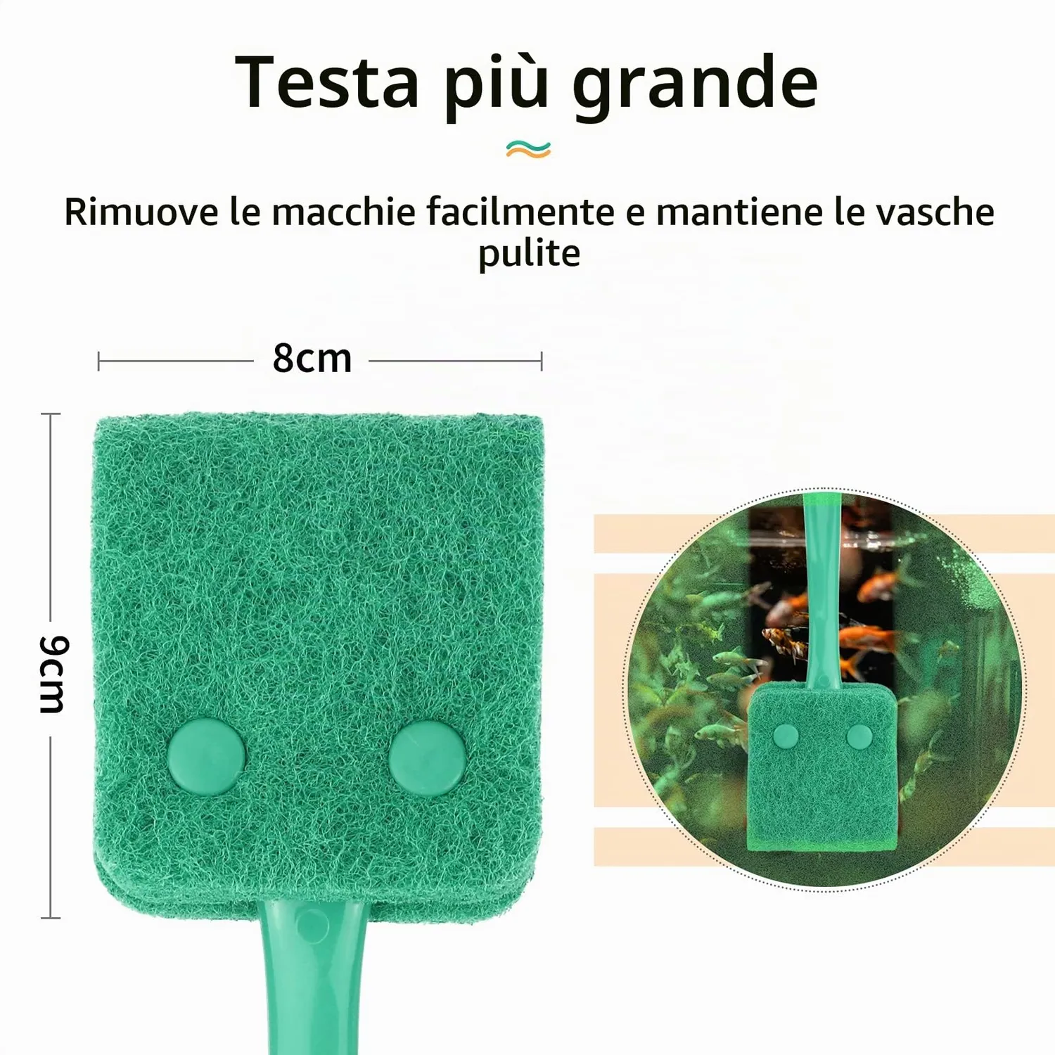 Pawfly Raschietto Alghe Acquario Spugna Manico 25,4 cm