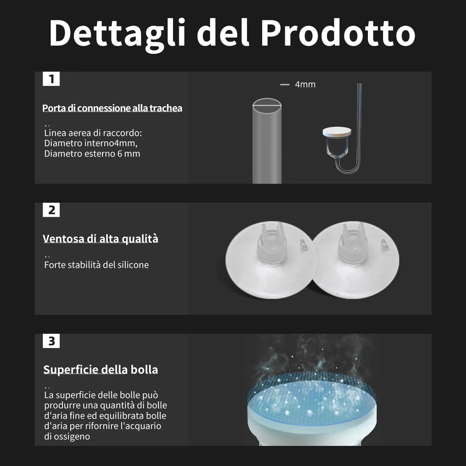 boxtech Pietra Aria Acquario Diffusore Nano 25 mm con Valvola