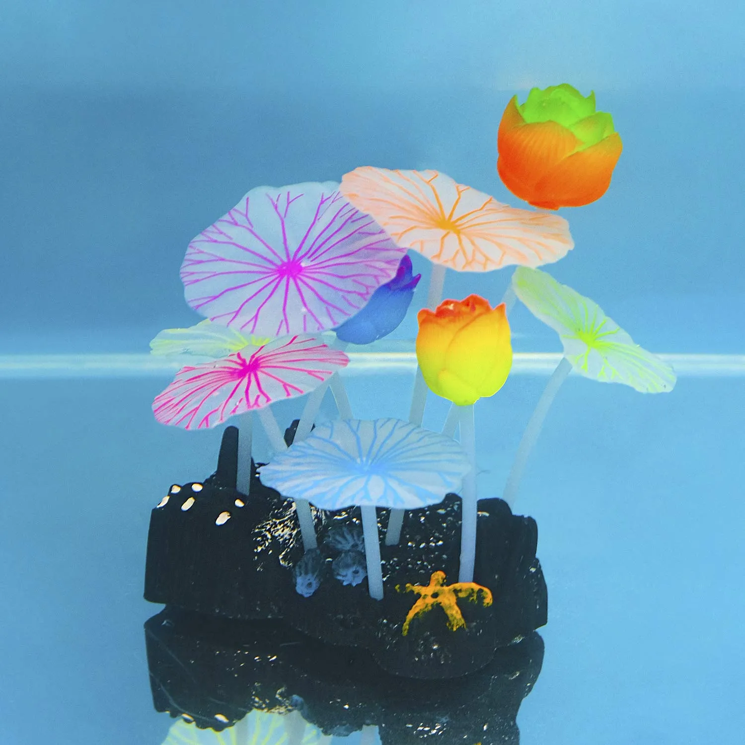 Pawfly loto decorazione acquario silicone 13,2 cm fluorescente