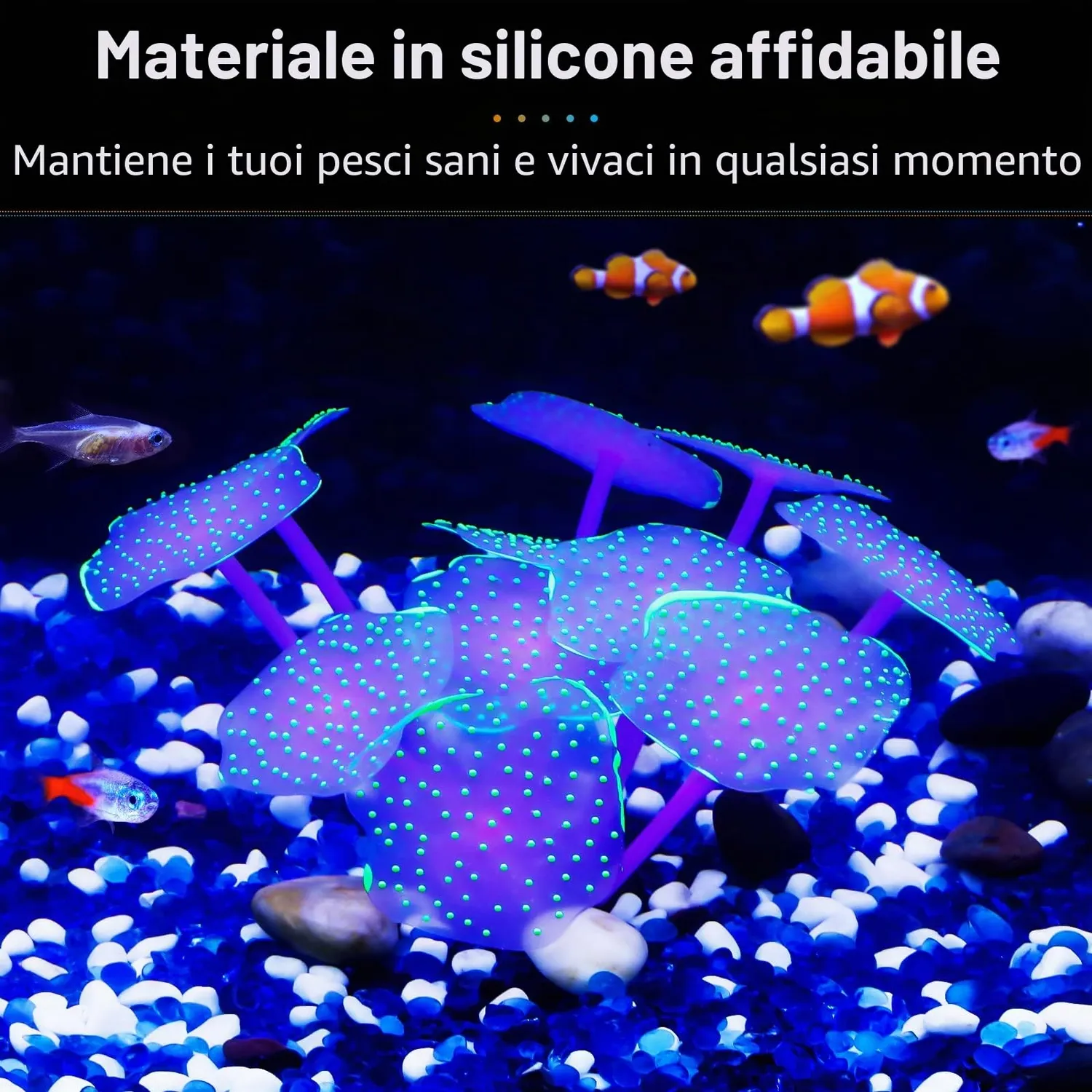 Pawfly corallo decorazione acquario verde silicone 10x6 cm
