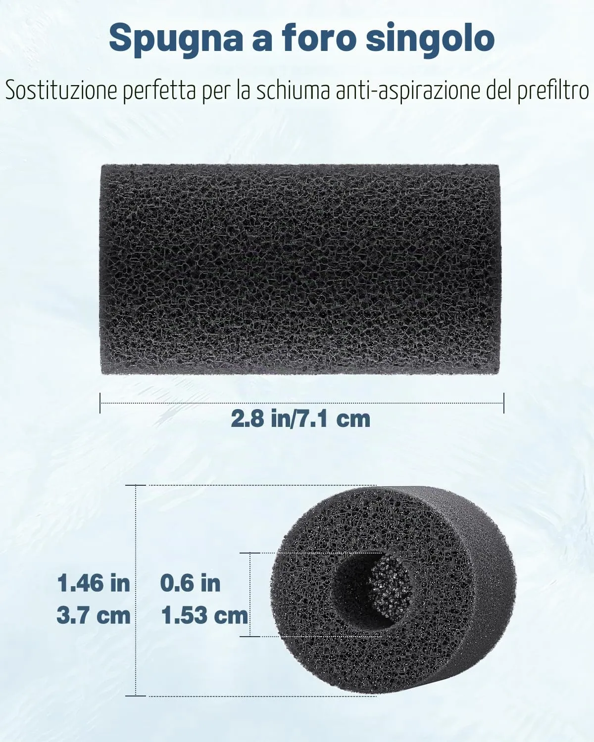 Pawfly spugne pre-filtro acquario 1,5 cm 12 pezzi anti-aspirazione