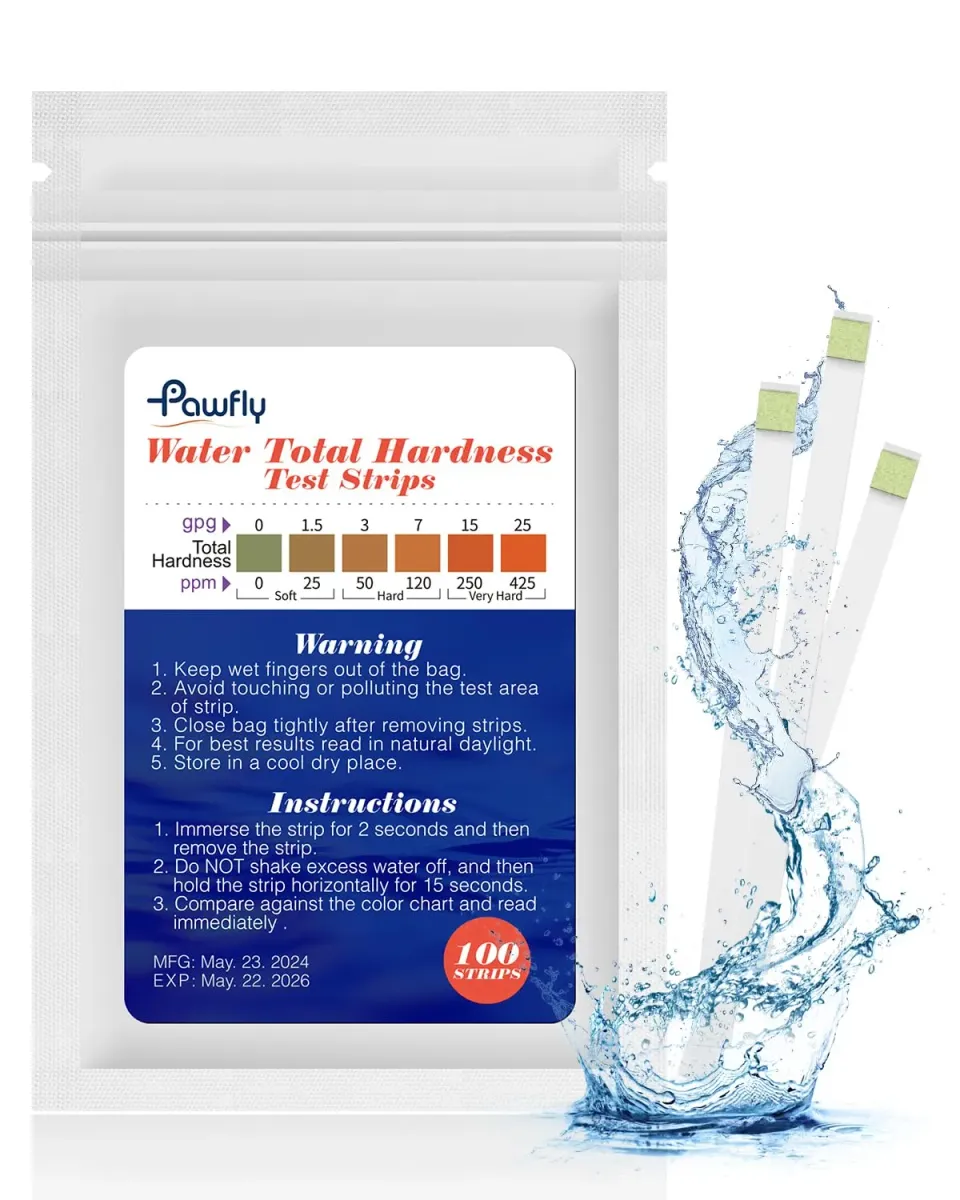 Pawfly strisce test durezza acqua 100 pezzi 0-425 ppm
