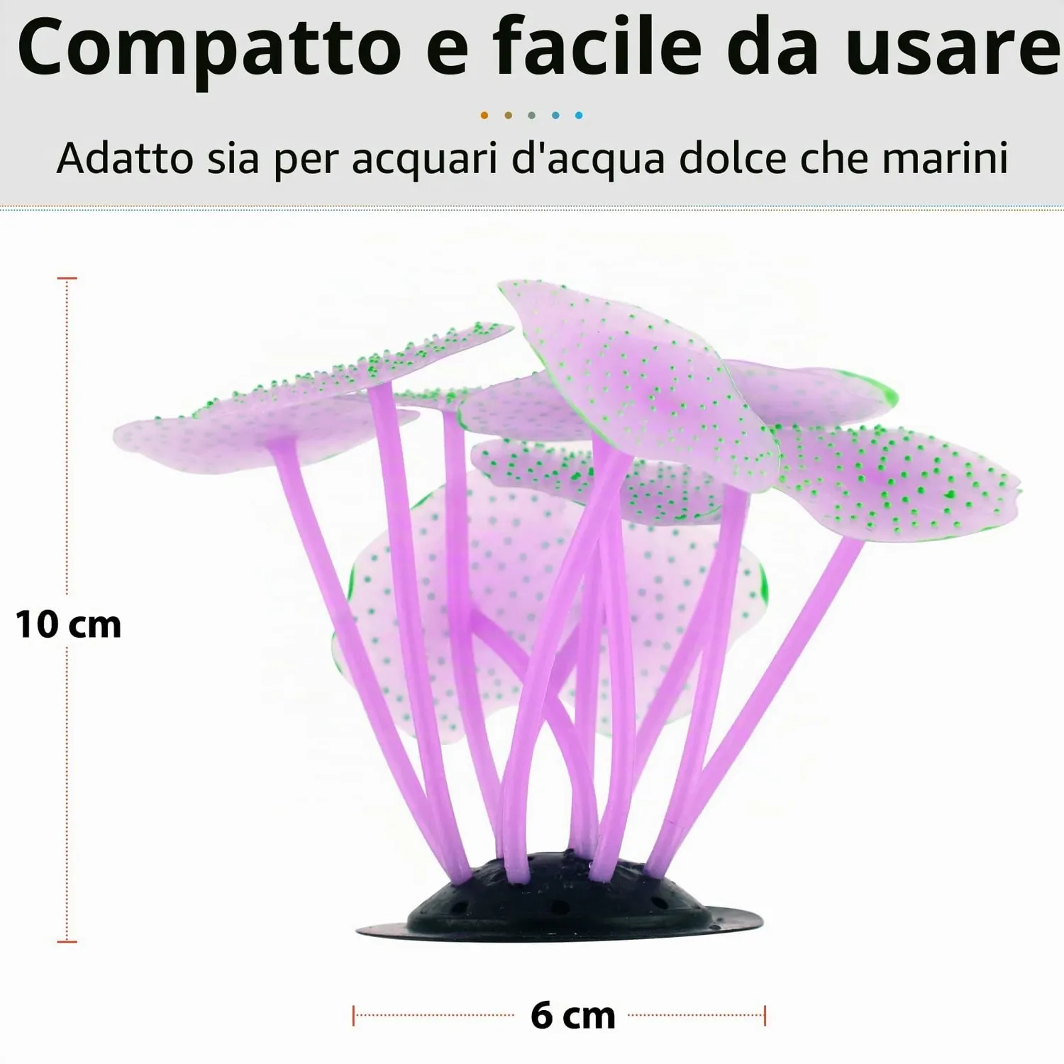 Pawfly corallo decorazione acquario verde silicone 10x6 cm