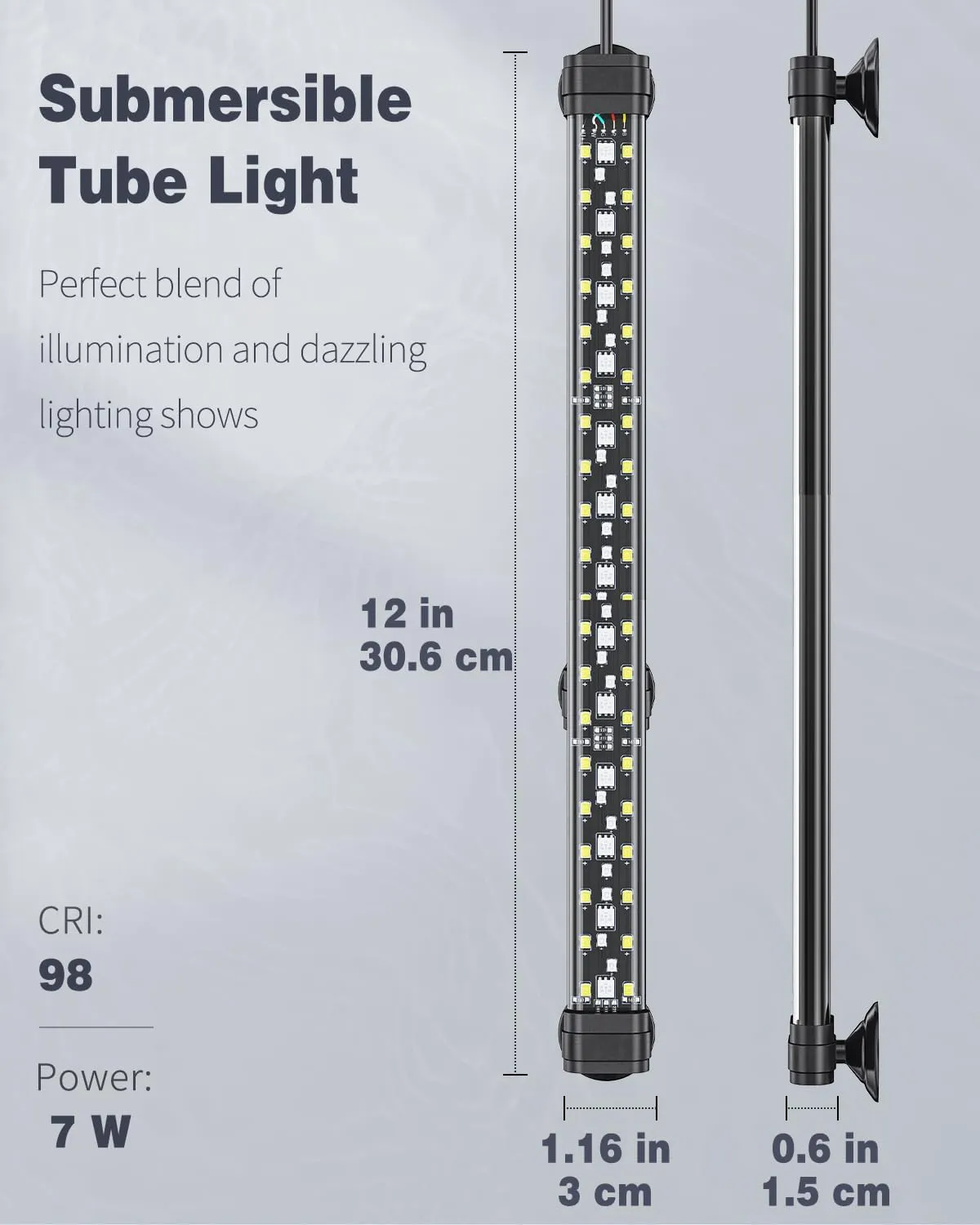 Pawfly Luce LED Acquario 30 cm 24/7 Spettro Completo