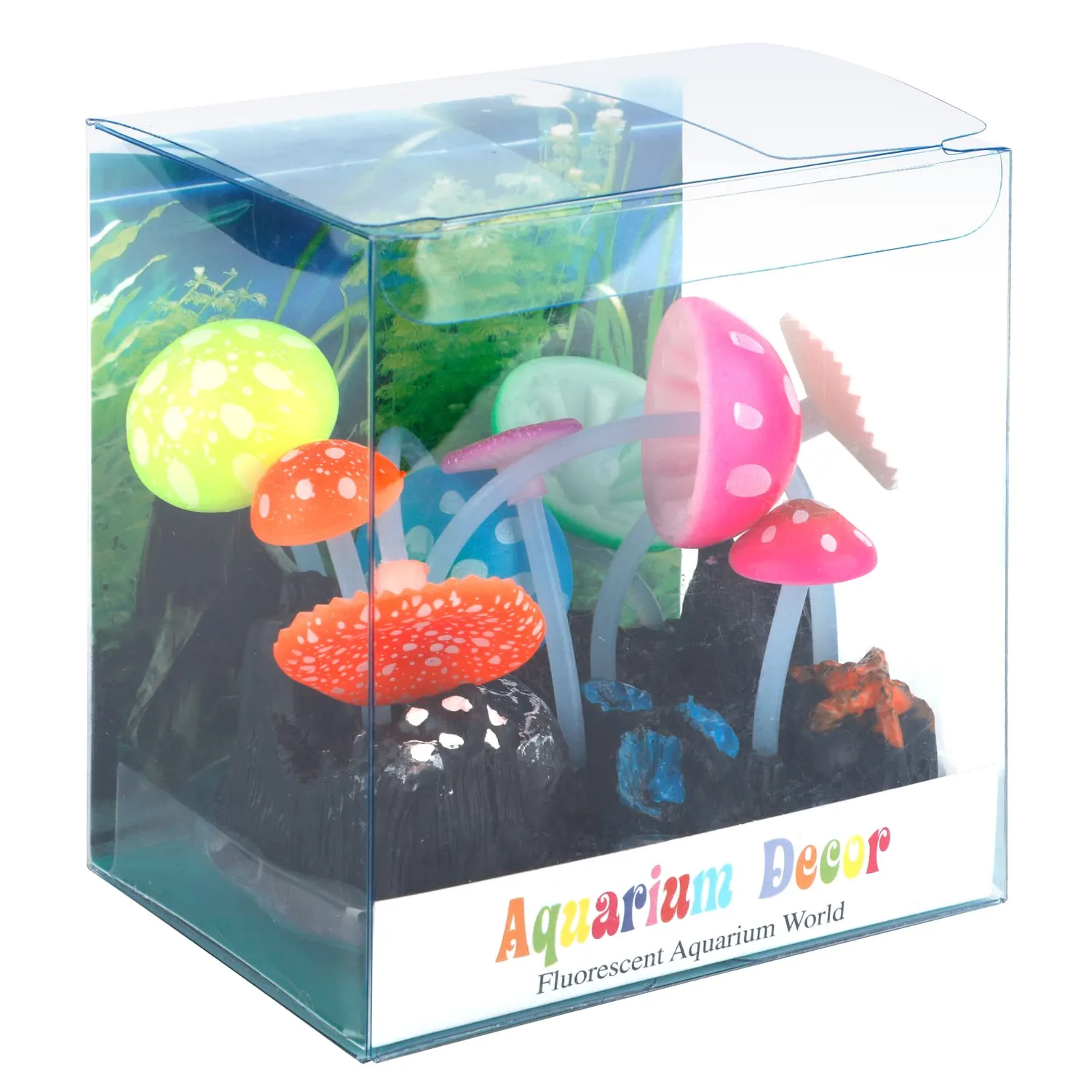 Pawfly fungo decorazione acquario silicone 11 cm fluorescente