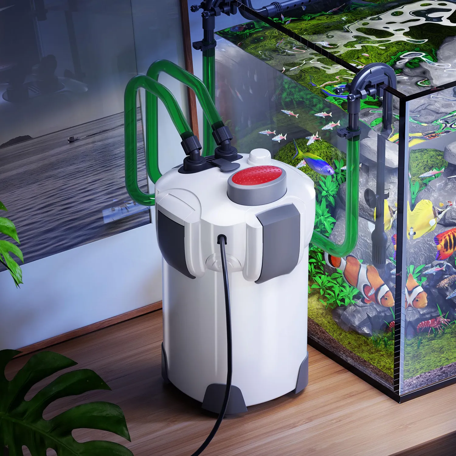 SunSun HW-304 Filtro Esterno Acquario 2000 l/h 55W 4 Stadi