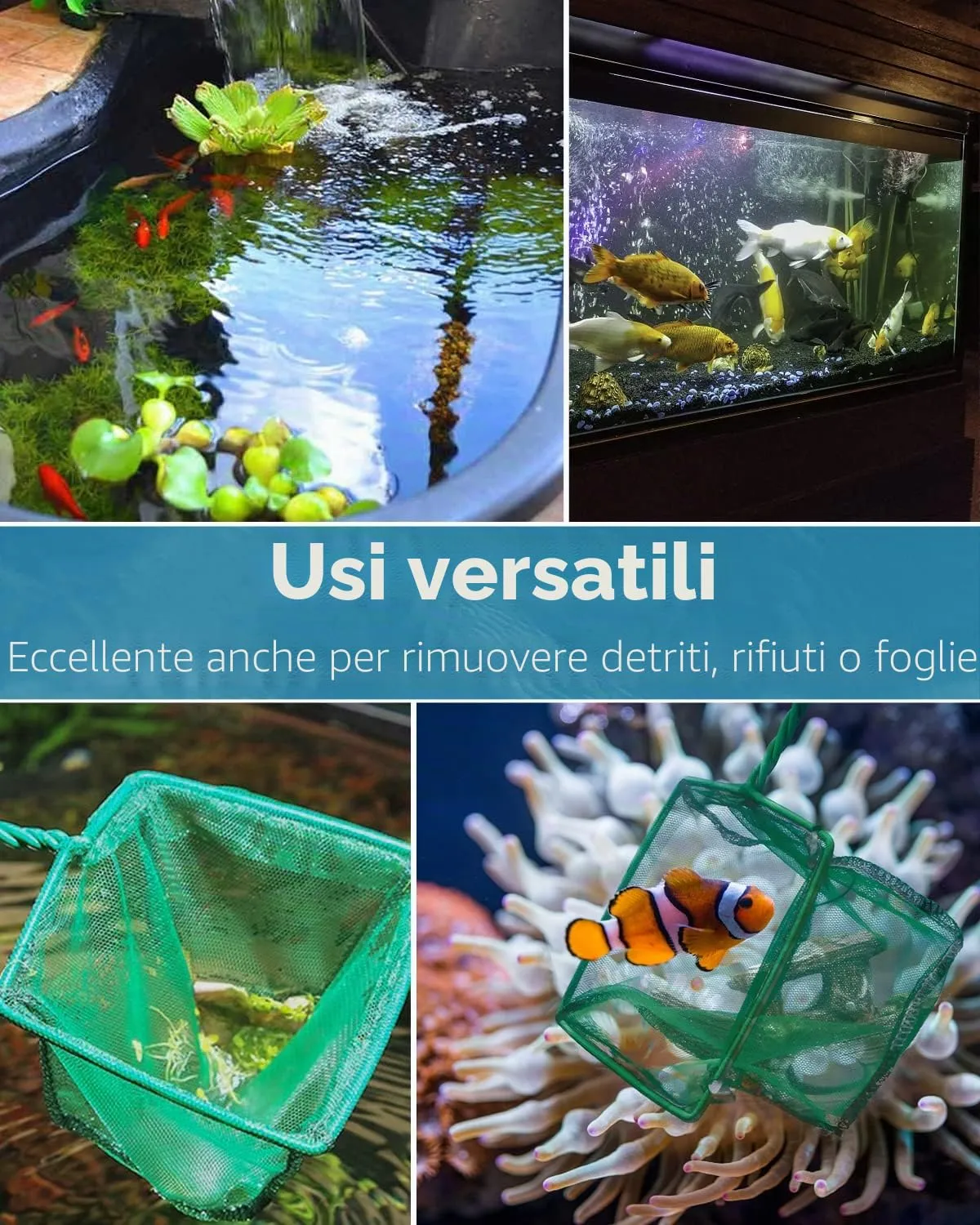 Pawfly Retino Pesci Acquario 10 e 15 cm Maglia Fine