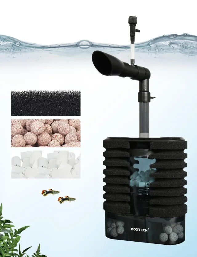 Boxtech 5 in 1 filtro interno acquario 200 l/h USB 35-110 l