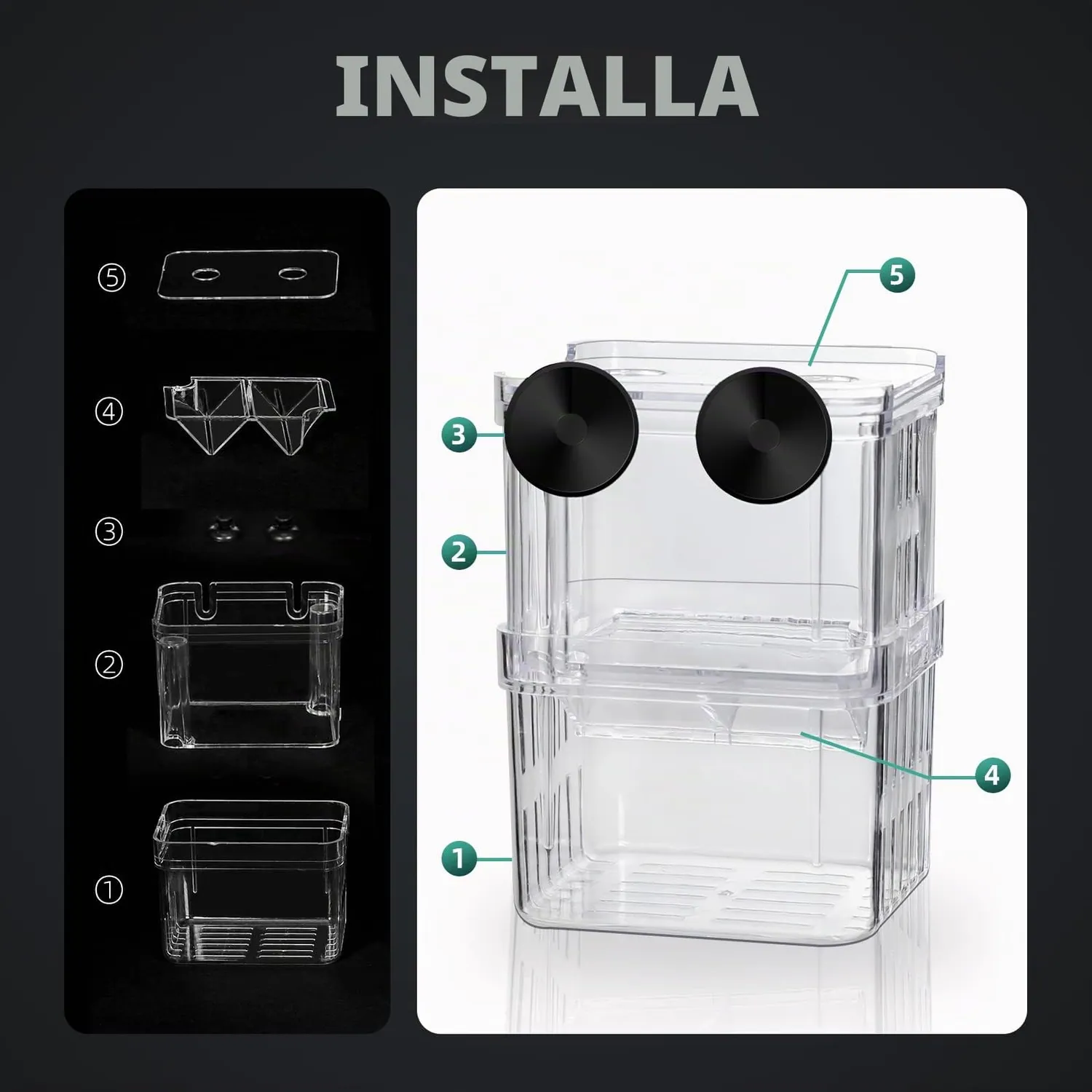 Boxtech Scatola Allevamento Pesci Acrilico S Galleggiante