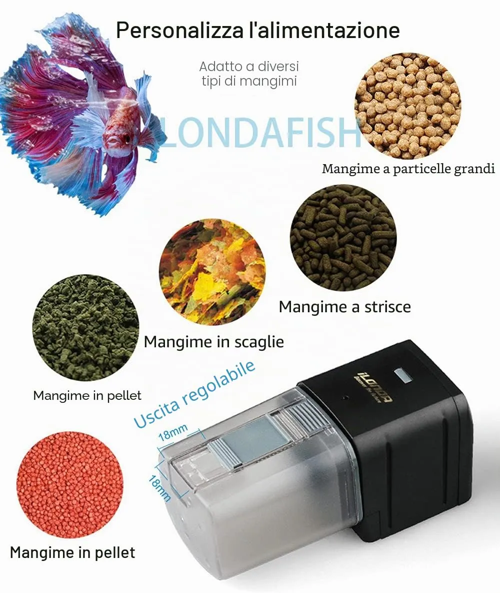 LONDAFISH Mangiatoia Automatica WiFi Controllo Vocale 170 ml