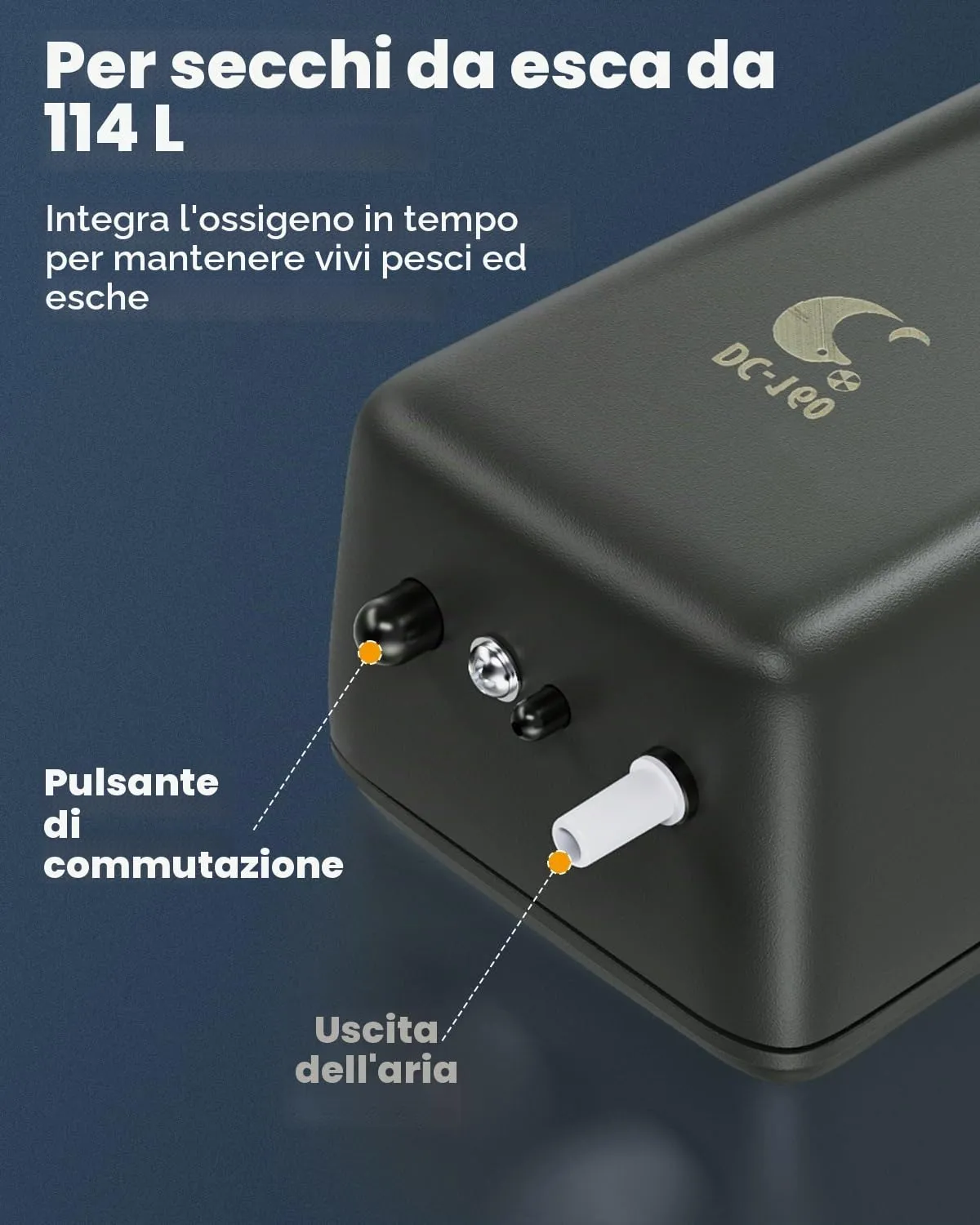 Pawfly Ossigenatore Batteria 2,5 l/min Portatile da Pesca