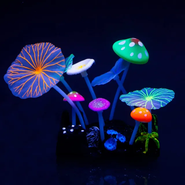 Pawfly fungo e loto decorazione acquario silicone fluorescente