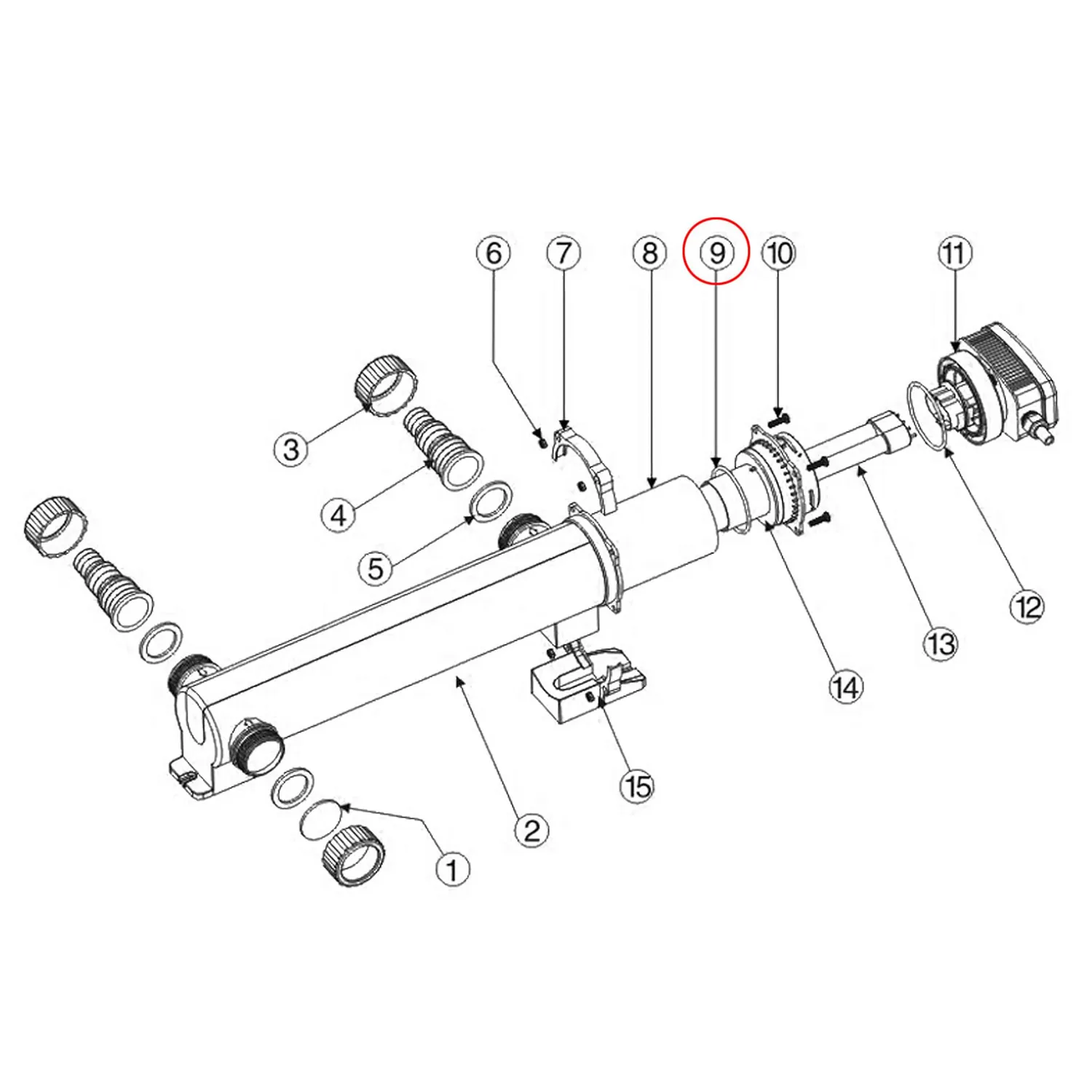 SunSun CUV 300/600 O-ring guarnizione ricambio UVC