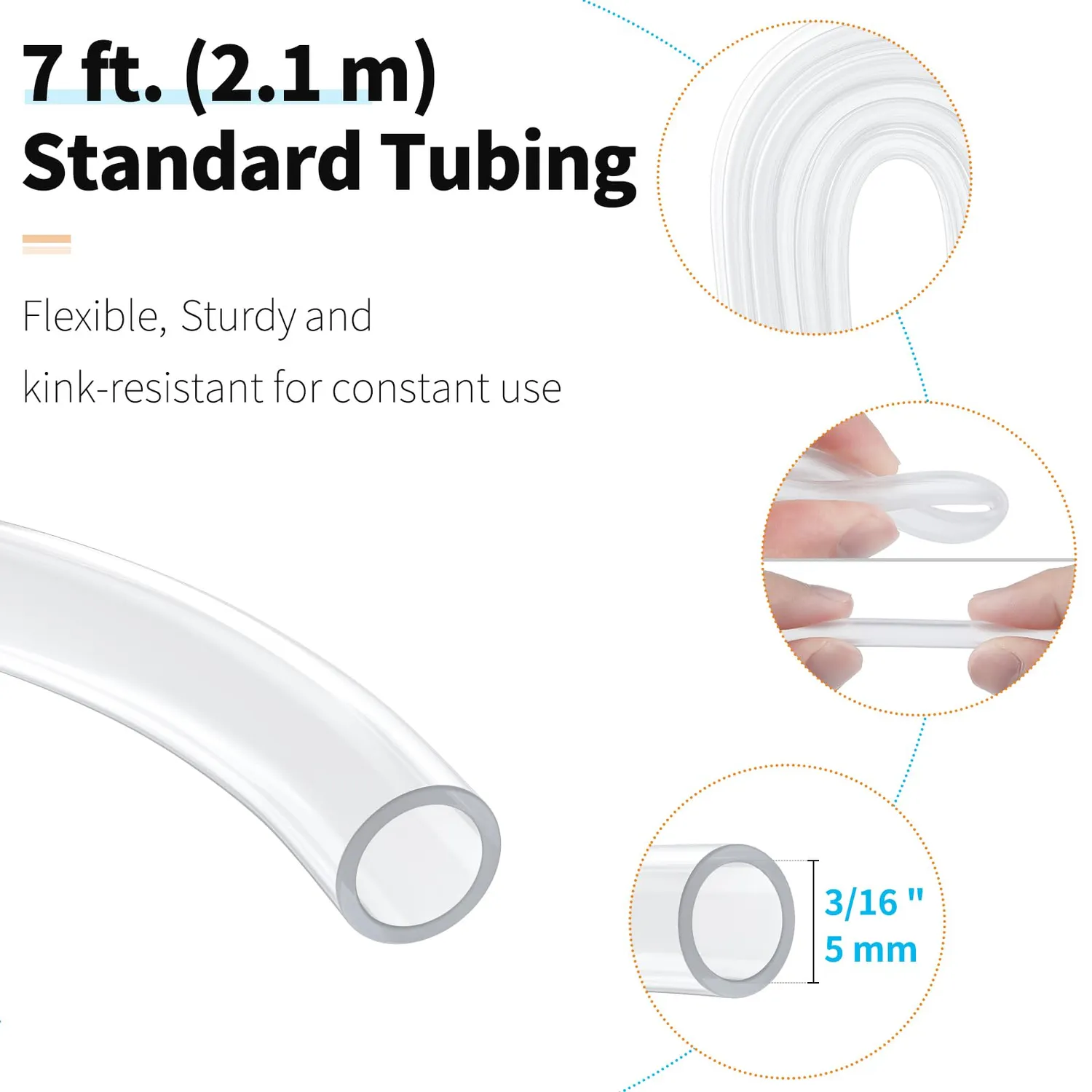 Pawfly tubo aria acquario trasparente 2 m kit aerazione