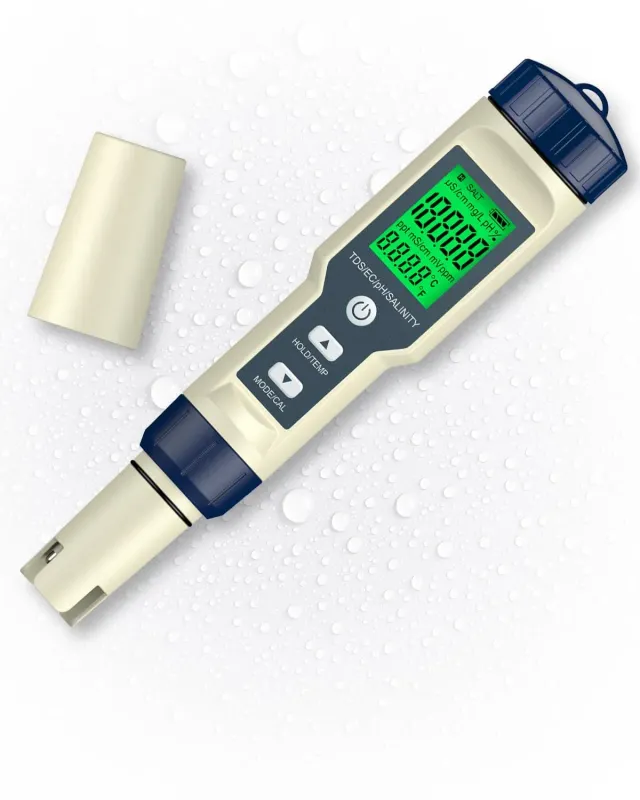 Pawfly Tester Piscina 5 in 1 pH Sale TDS EC Temperatura