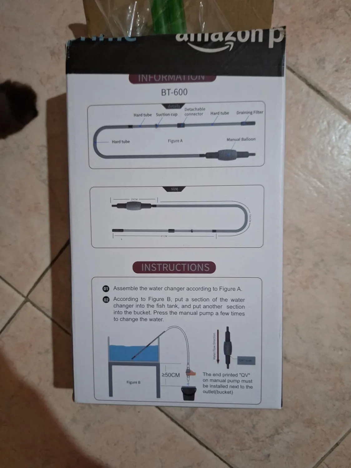 Boxtech Kit Sifone Cambio Acqua Acquario con Campana Ghiaia