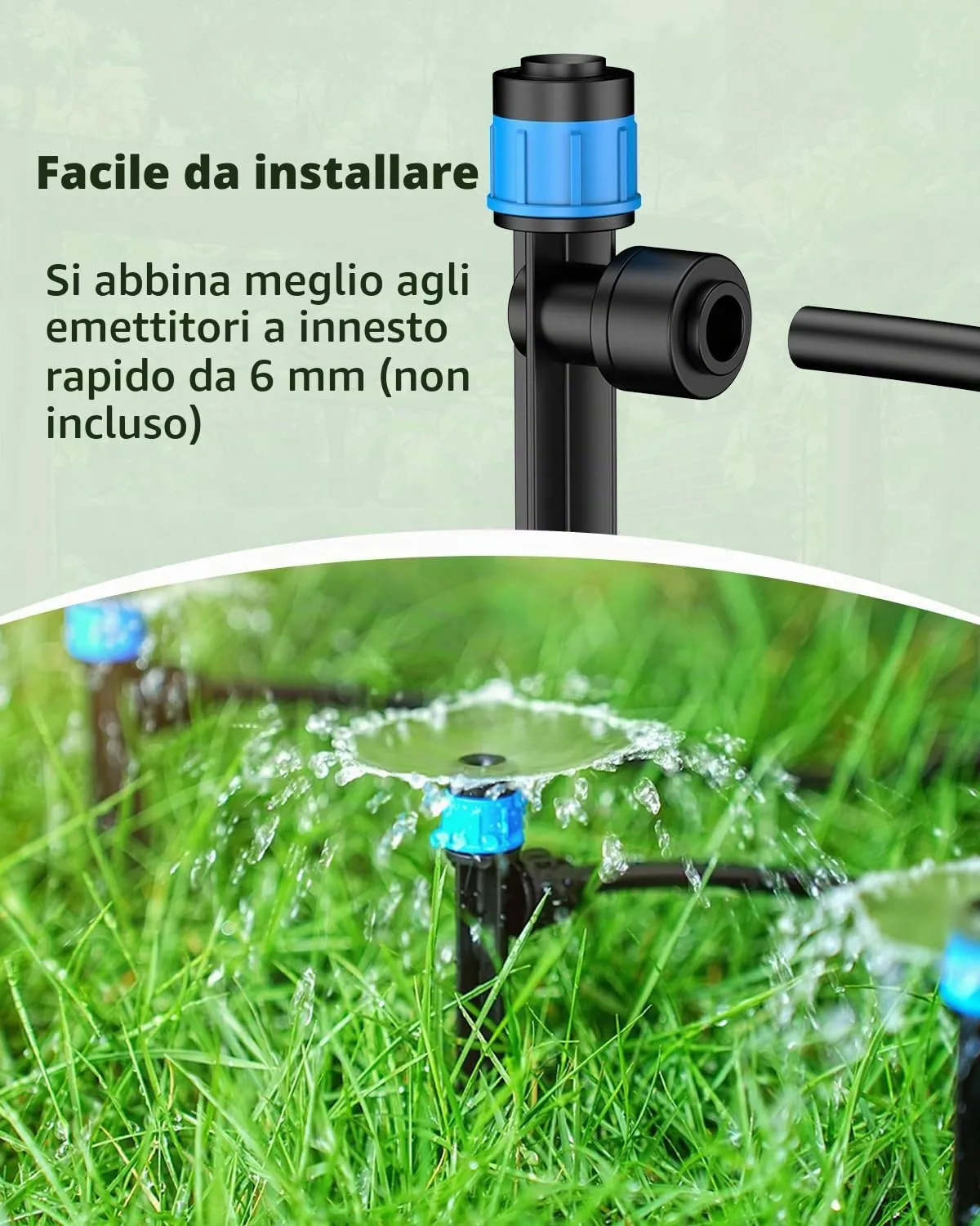 Pawfly Tubo Irrigazione a Goccia 61m 4x6mm in PE Nero Micro
