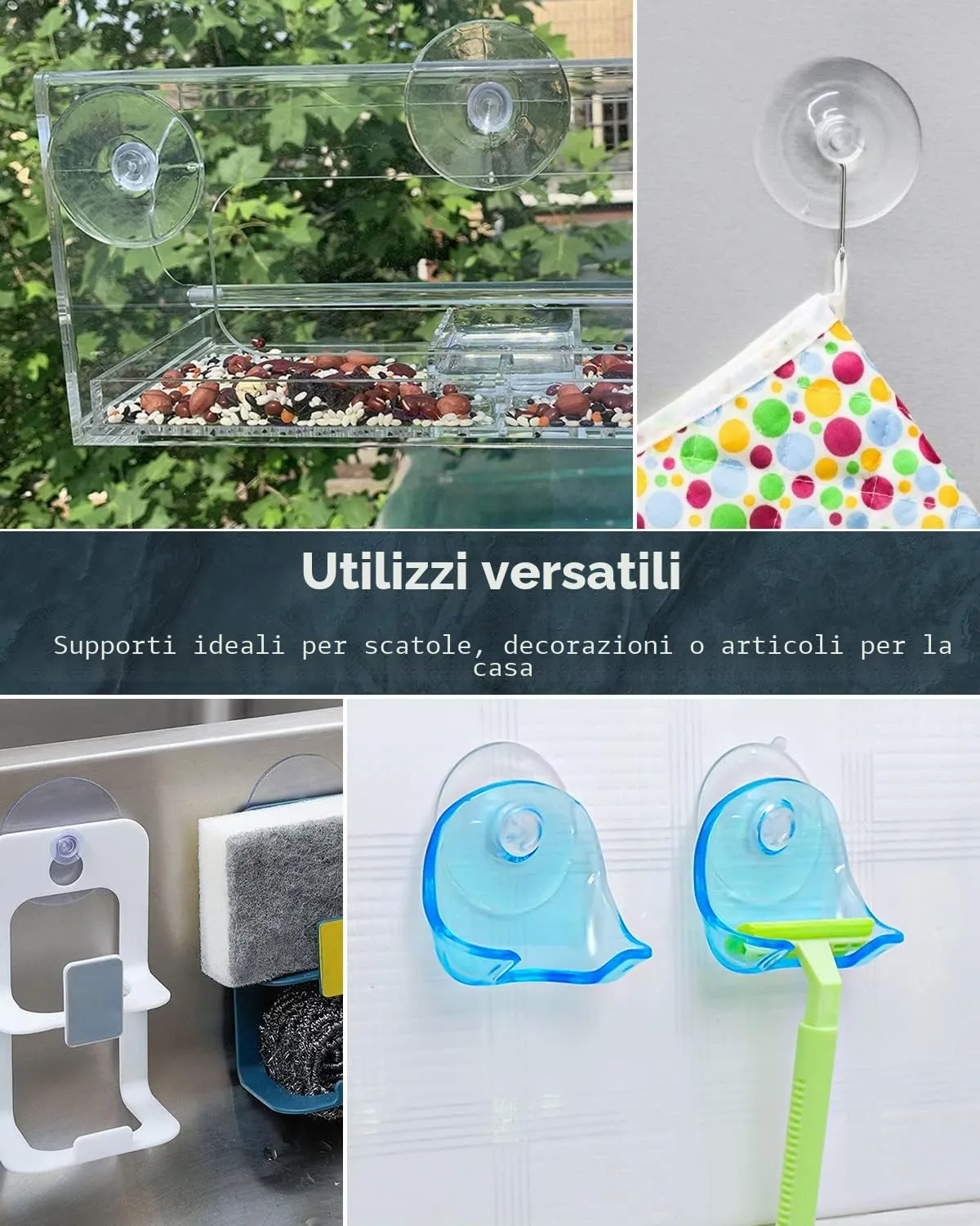 Pawfly Ventose Trasparenti 4,5 cm 10 Pezzi Multiuso