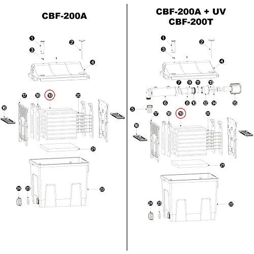 SunSun CBF-200 spugna filtrante blu ricambio grana fine