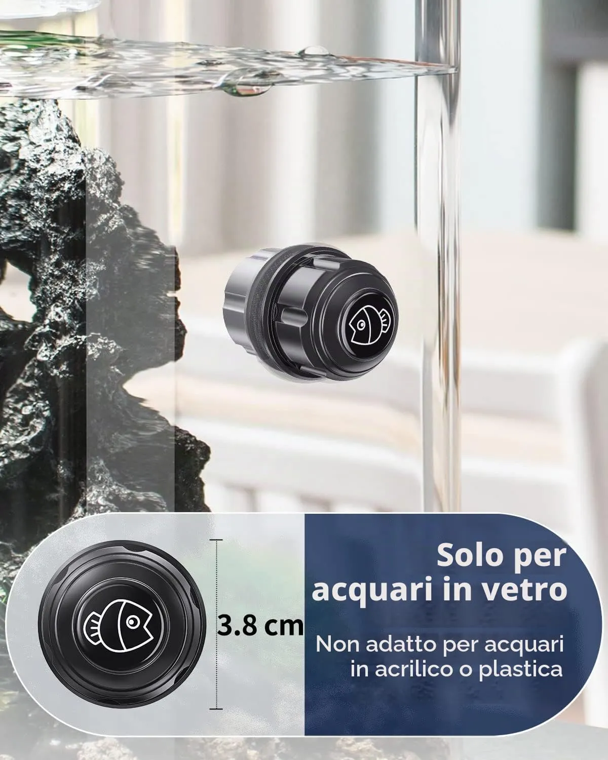 Pawfly Spazzola Magnetica Acquario 3,8 cm per Vetro Sottile