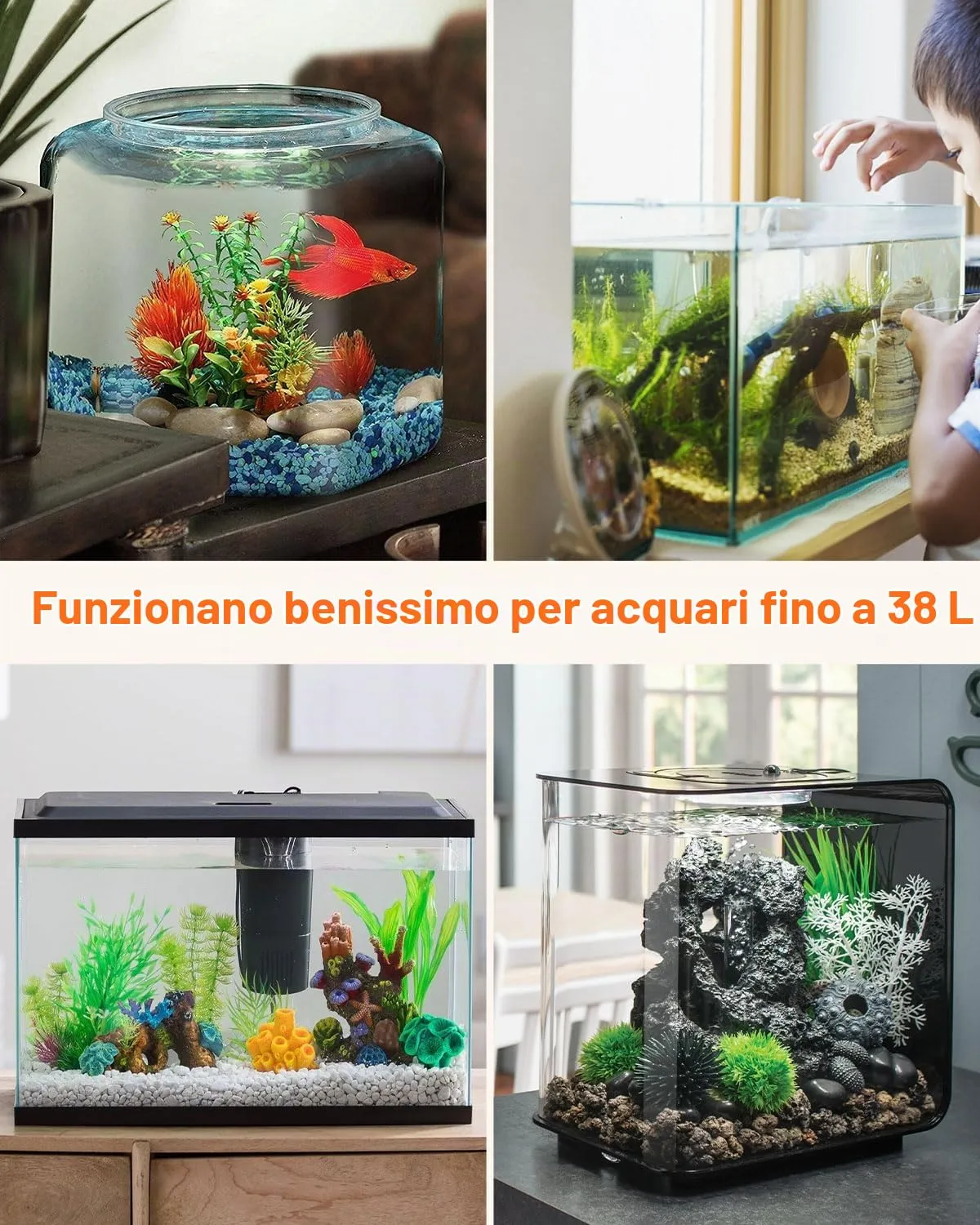 Pawfly kit sifone acquario pulitore ghiaia fino a 38L manuale
