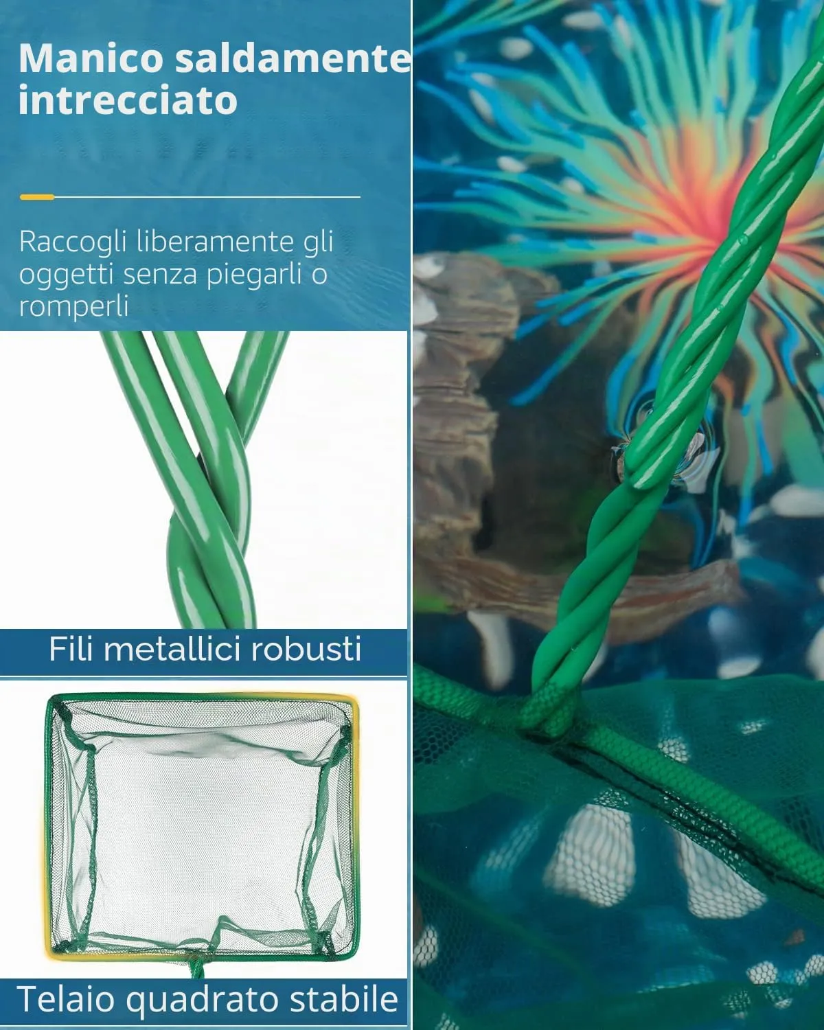 Pawfly Retino Pesci Acquario 10 e 15 cm Maglia Fine