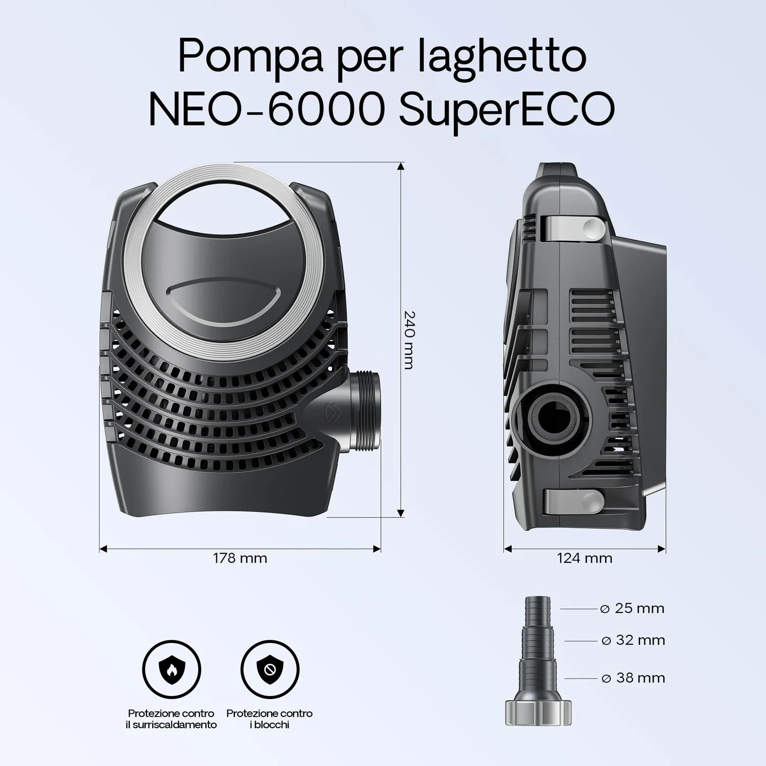 SunSun CPF-20000 set filtro laghetto pompa 6000 tubo 5m