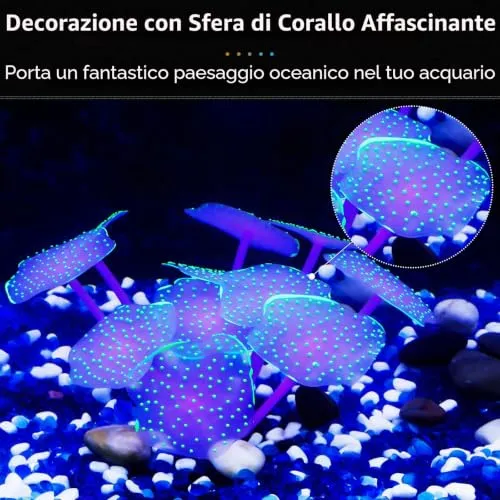 Pawfly corallo decorazione acquario verde silicone 10x6 cm