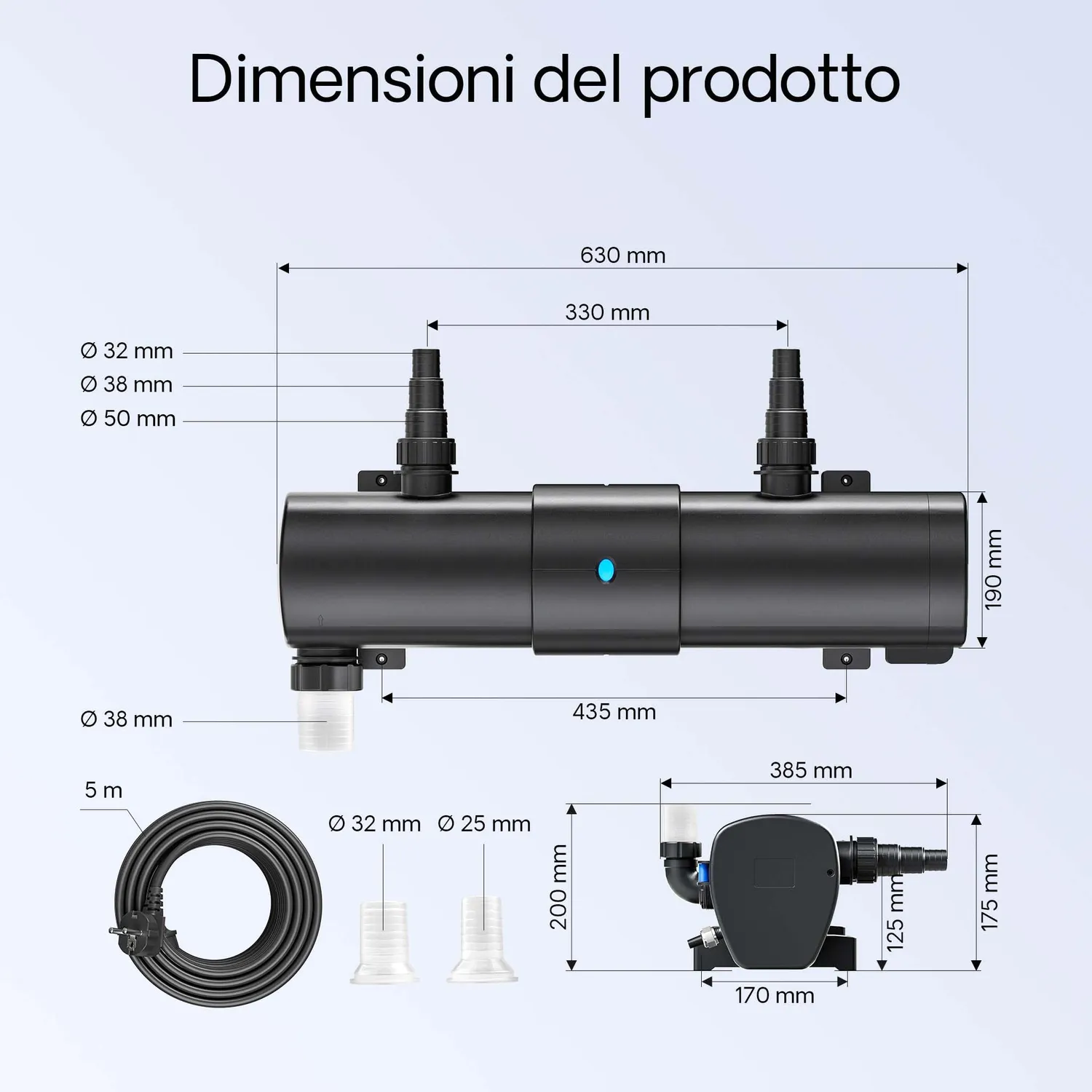 SunSun CUV-2110 sterilizzatore UVC laghetto 110W 120000 L