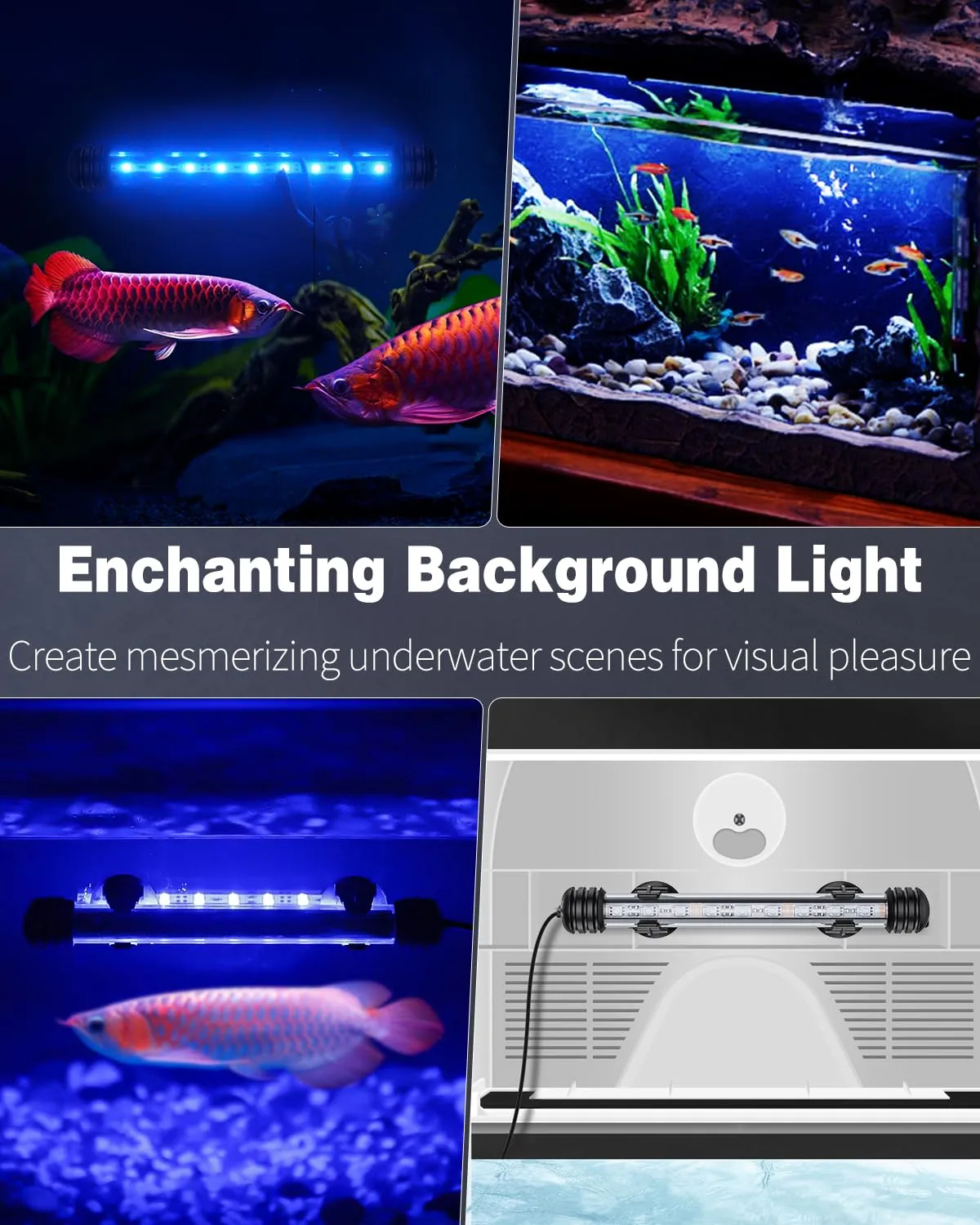 Pawfly 19cm luce LED acquario 1,8W con telecomando