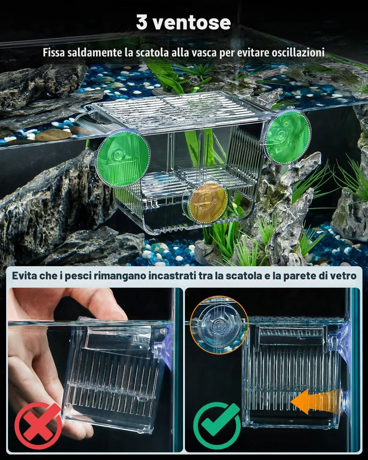 Pawfly Scatola Allevamento Pesci S 8,4 cm Acrilico Galleggiante