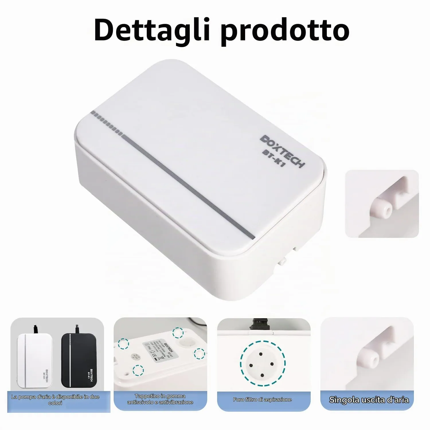 boxtech Pompa ad Aria 2W per Acquari 5-110 L Silenziosa