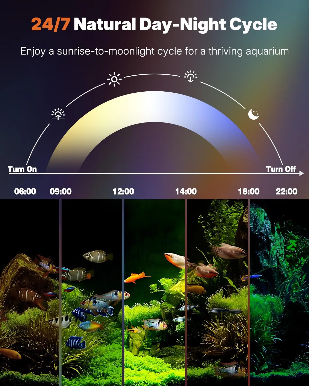 Pawfly Luce LED Acquario 30 cm 24/7 Spettro Completo