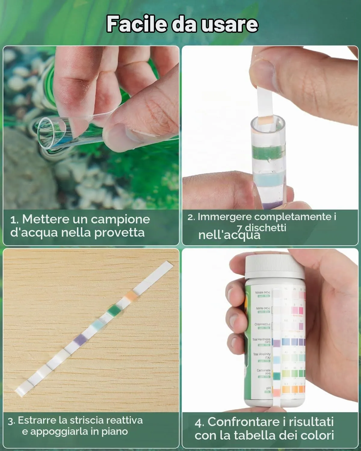 Pawfly 7 in 1 strisce test acquario 100 pz 7 parametri