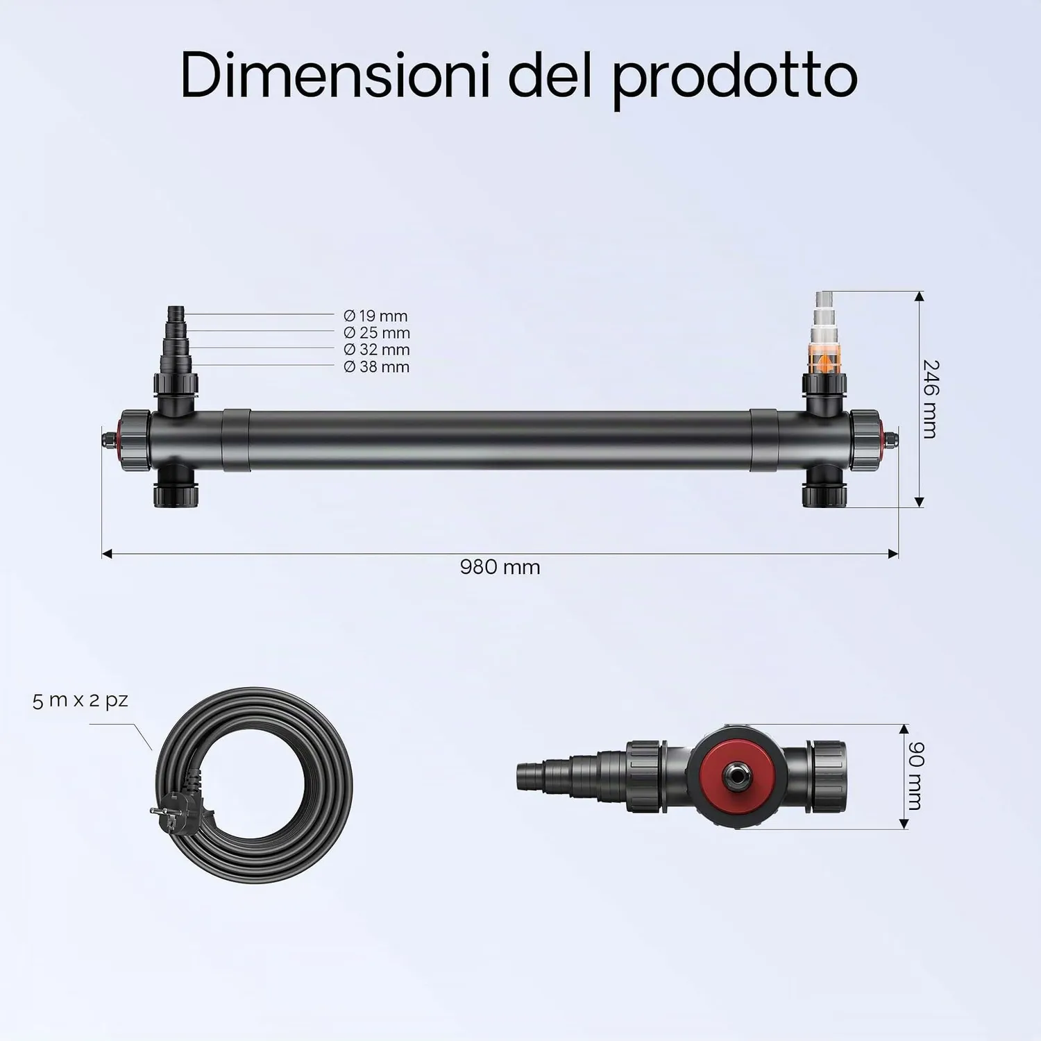 SunSun CUV-172 Chiarificatore UVC 72W Laghetti