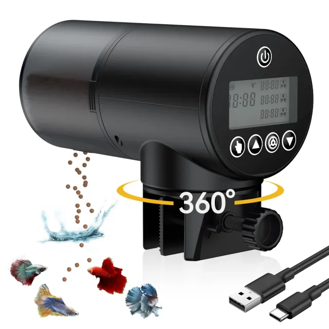 Pawfly mangiatoia automatica pesci 200 ml USB ricaricabile