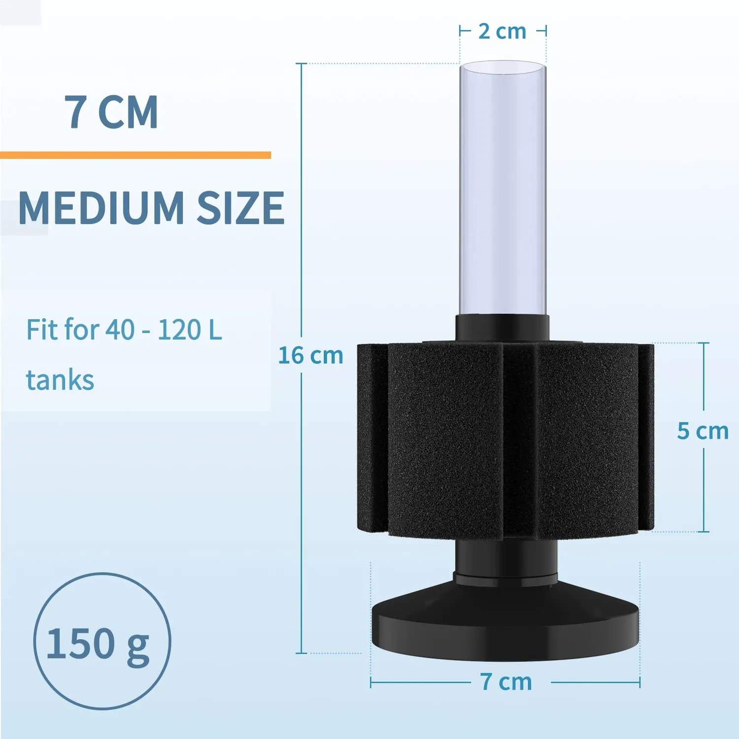 Pawfly Filtro a Spugna Acquario 120L per Avannotti e Betta